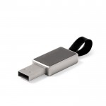 Pennetta USB di metallo con logo luminoso vista di lato
