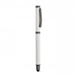 Penna in acciaio inossidabile riciclato con inchiostro nero Dokumental® color bianco