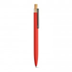 Penna in alluminio riciclato rPET e bambù con inchiostro blu Dokumental® color rosso