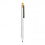 Penna in alluminio riciclato rPET e bambù con inchiostro blu Dokumental® color bianco