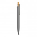 Penna in alluminio riciclato rPET e bambù con inchiostro blu Dokumental® color argento