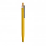 Penna in alluminio riciclato rPET e bambù con inchiostro blu Dokumental® color giallo