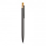 Penna in alluminio riciclato rPET e bambù con inchiostro blu Dokumental® color grigio