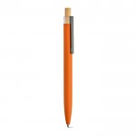 Penna in alluminio riciclato rPET e bambù con inchiostro blu Dokumental® color arancione