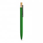 Penna in alluminio riciclato rPET e bambù con inchiostro blu Dokumental® color verde scuro