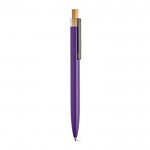 Penna in alluminio riciclato rPET e bambù con inchiostro blu Dokumental® color viola