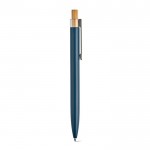 Penna in alluminio riciclato rPET e bambù con inchiostro blu Dokumental® color blu mare