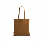Tote bag con manici lunghi in rPET e cotone riciclato da 140 g/m² color marrone
