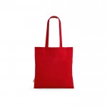 Tote bag con manici lunghi in rPET e cotone riciclato da 140 g/m² color rosso
