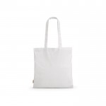 Tote bag con manici lunghi in rPET e cotone riciclato da 140 g/m² color bianco