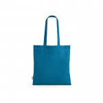 Tote bag con manici lunghi in rPET e cotone riciclato da 140 g/m² color azzurro