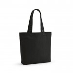 Tote bag con manici lunghi in cotone riciclato ed rPET da 180 g/m² color nero