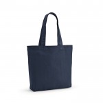 Tote bag con manici lunghi in cotone riciclato ed rPET da 180 g/m² color blu mare