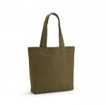 Tote bag con manici lunghi in cotone riciclato ed rPET da 180 g/m² color verde militare