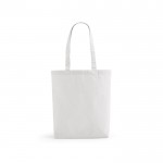 Tote bag in cotone riciclato ed rPET con manici lunghi 220 g/m² color bianco