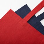 Tote bag con soffietto in poliestere e cotone riciclato 220 g/m² color rosso