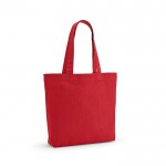 Tote bag con soffietto in poliestere e cotone riciclato 220 g/m² color rosso