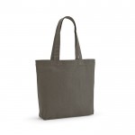 Tote bag con soffietto in poliestere e cotone riciclato 220 g/m² color grigio