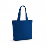 Tote bag con soffietto in poliestere e cotone riciclato 220 g/m² color blu reale