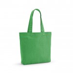 Tote bag con soffietto in poliestere e cotone riciclato 220 g/m² color verde chiaro 
