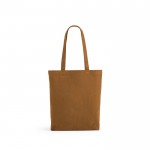 Tote bag in cotone e poliestere riciclato con manici lunghi 280 g/m² color marrone