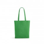 Tote bag in cotone e poliestere riciclato con manici lunghi 280 g/m² color verde chiaro 