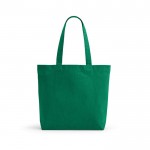 Tote bag in cotone riciclato da 280 g/m² e poliestere con manici lunghi color verde