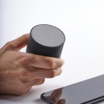 Speaker portatile in abs riciclato con batteria al litio da 300 mAh color nero