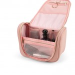 Beauty case ecologico in finta pelle riciclata con ampio scomparto color rosa