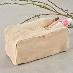Beauty case con un solo scomparto con zip in iuta e cotone 260 g/m² color naturale