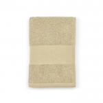 Asciugamano con logo 30 x 50 cm in cotone riciclato 370 g/m² color beige