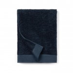 Asciugamano in cotone e tencel 70 x 140 cm color blu scuro