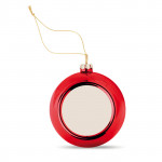 Palla di Natale lucida con un lato piatto per stampa in sublimazione color rosso