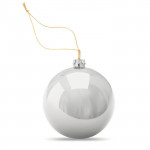 Palla di Natale lucida con un lato piatto per stampa in sublimazione color argento