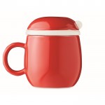 Tazza in ceramica natalizia personalizzabile color rosso seconda vista