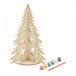 Albero di Natale in legno da montare e colorare color legno