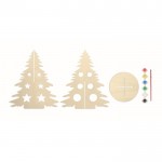 Albero di Natale in legno da montare e colorare color legno prima vista