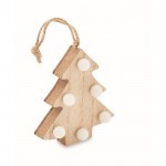 Decorazione in legno a forma di albero di Natale con luci a LED color legno
