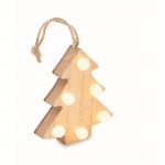 Decorazione in legno a forma di albero di Natale con luci a LED color legno seconda vista