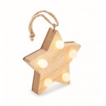 Decorazione in legno a forma di stella con luci a LED color legno seconda vista