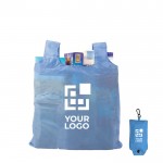 Shopping bag pieghevole in poliestere 190 T con moschettone vista area di stampa