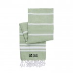 Asciugamano in cotone con frange color verde chiaro  vista area di stampa
