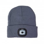Cappello invernale personalizzato con led  color grigio scuro vista area di stampa