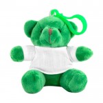 Portachiavi con orsacchiotto di peluche personalizzabile color verde prima vista