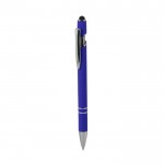 Penna touch alluminio riciclato con finitura in gomma inchiostro blu color blu prima vista