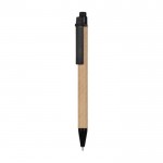 Penna biro con corpo in cartone e dettagli colorati color nero prima vista