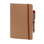 Quaderni con copertina in cartone e penna color rosso
