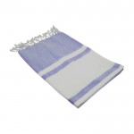 Pareo asciugamano in cotone riciclato color blu seconda vista