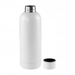 Bottiglia in acciaio dal design impeccabile color bianco seconda vista