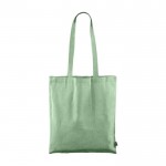 Shopper in cotone colorato riciclato GRS da120 g/m² Fairtrade color verde quarta vista